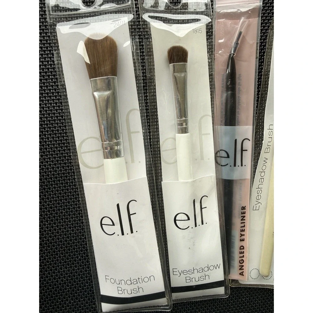 Lot of 5 NEW elf FACE & EYE Make-up BRUSHES in INDIVDUAL PACKAGES